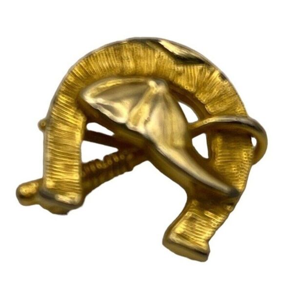 Vintage Les Bernard Thorobred Winners Derby Horse Race Gold Tone Brooch Pin - Picture 1 of 5